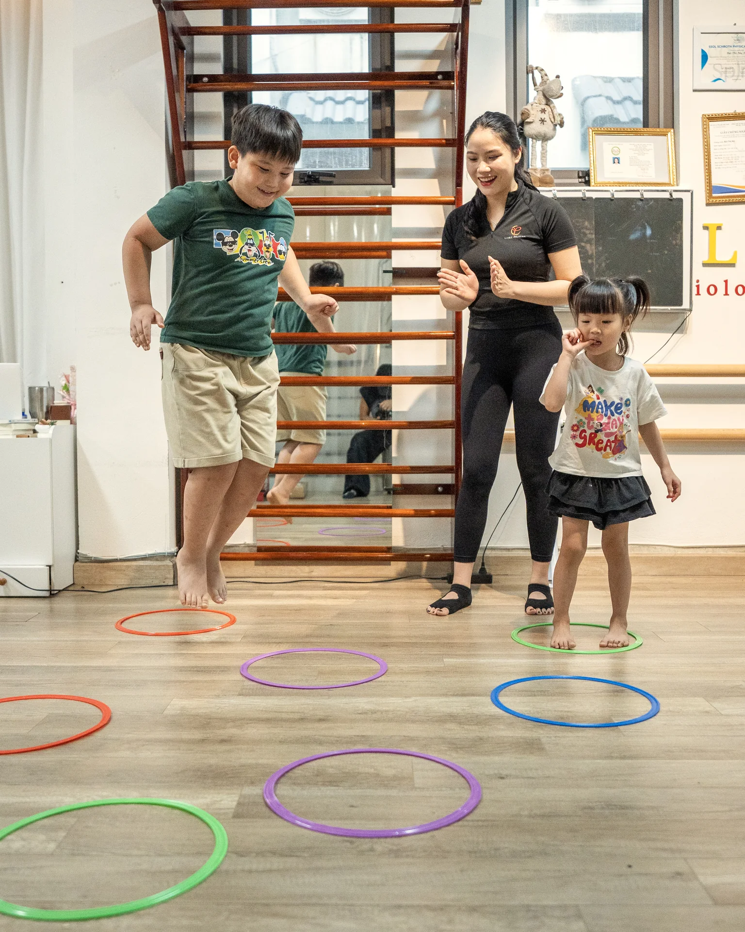 Family members training at Core Pilates
